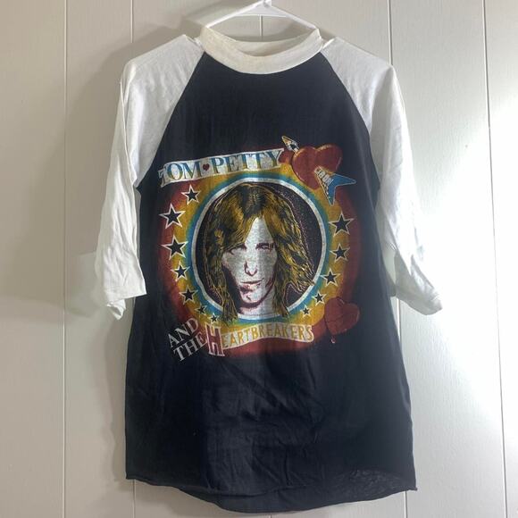 1983 TOM PETTY & THE HEARTBREAKERS single stitch raglan baseball tee shirt M - Picture 2 of 8